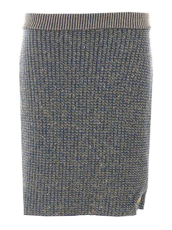 Balmain: Knielange und Midi Röcke - Midirock - Blau