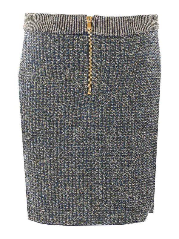 Balmain: Knielange und Midi Röcke online - Midirock - Blau