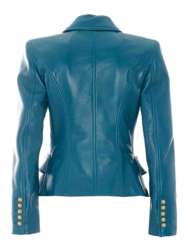 Balmain: Lederjacken online - Lederjacke - Blau