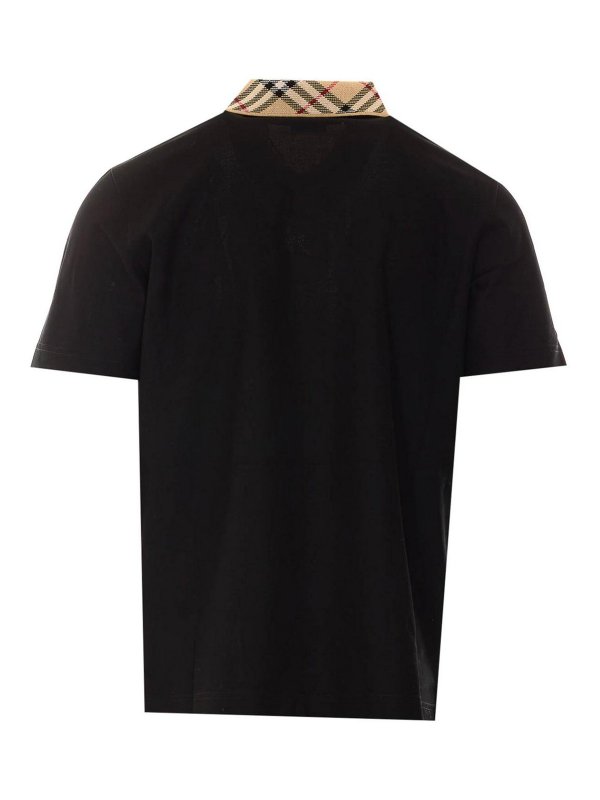BURBERRY: polo online - polo a quadri nera