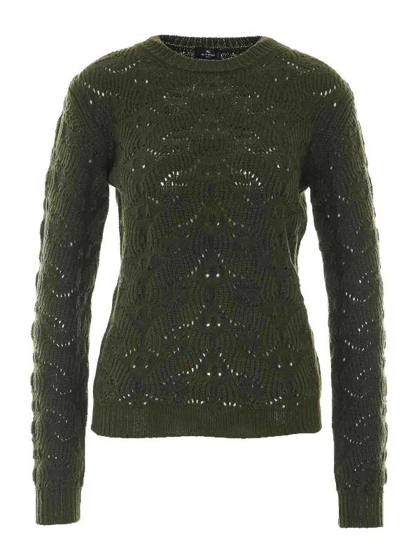 ETRO: Pull col rond - Pull Col Rond - Vert