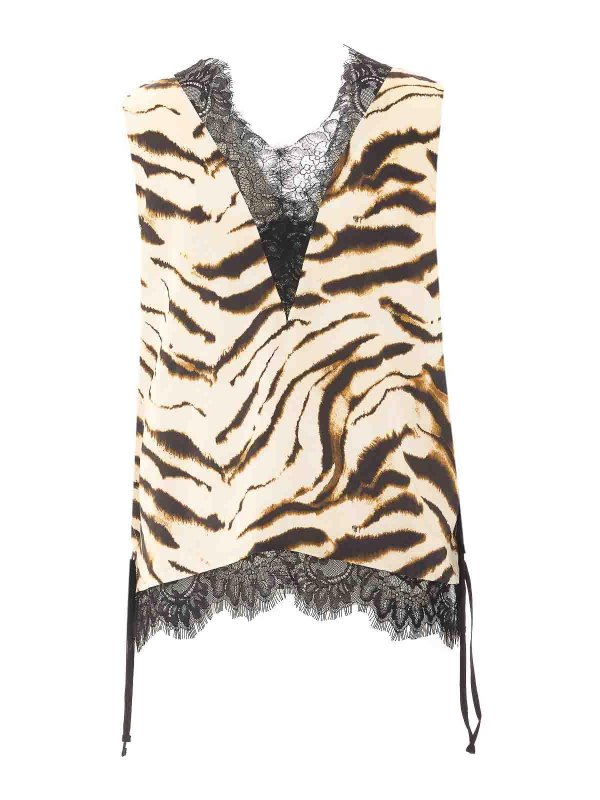 GANNI: Tops y camisetas sin mangas online - Top - Beis