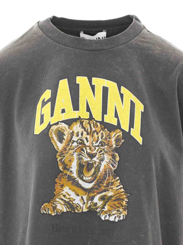 Rundhalspullover - Grau shop online: GANNI
