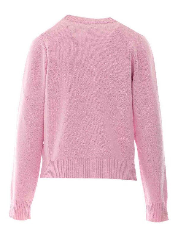 GANNI: Strickpullover mit Rundhalsausschnitt online - Rundhalspullover - Nude