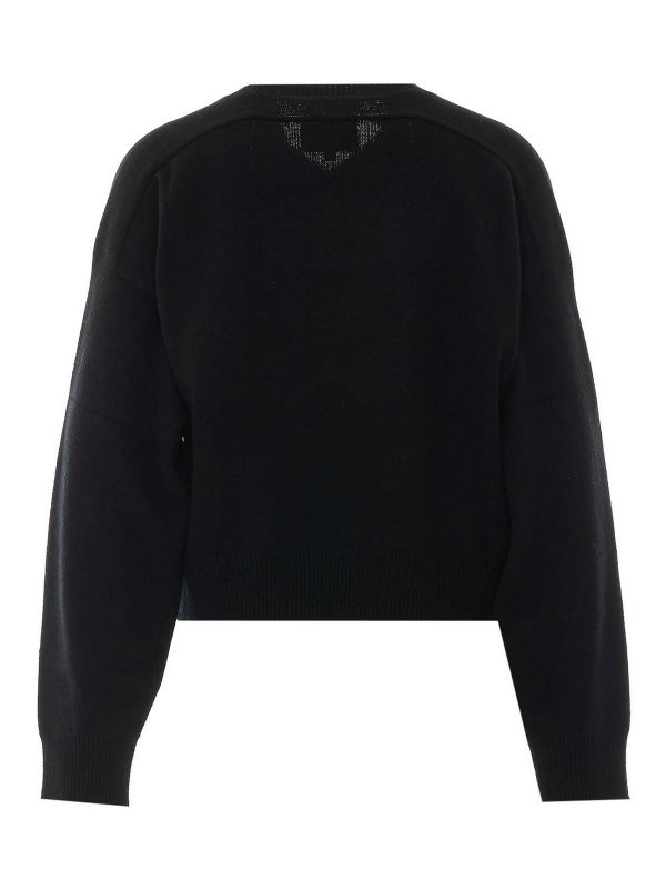 LOULOU STUDIO: Strickpullover mit Rundhalsausschnitt online - Rundhalspullover - Schwarz
