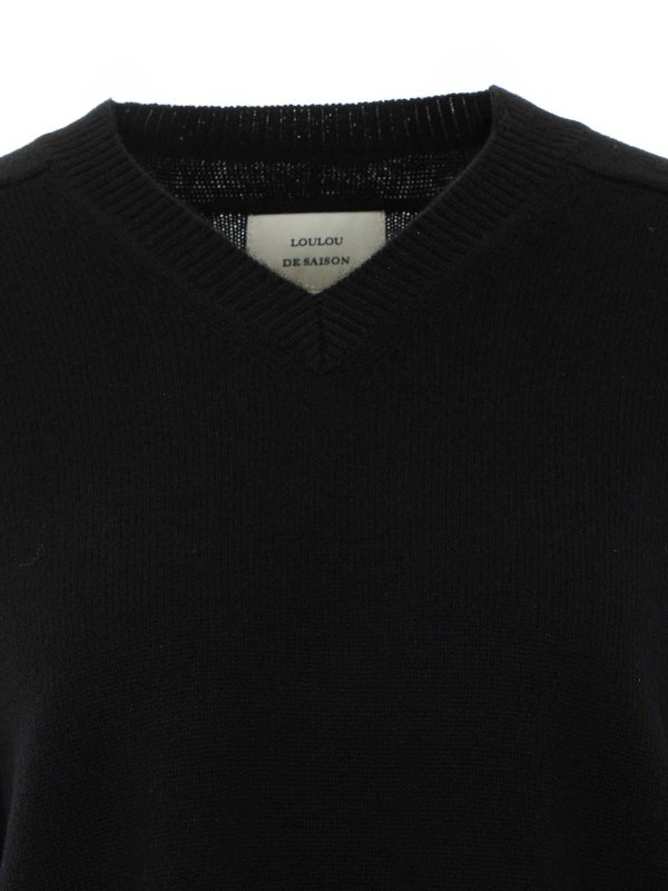 Rundhalspullover - Schwarz shop online: LOULOU STUDIO