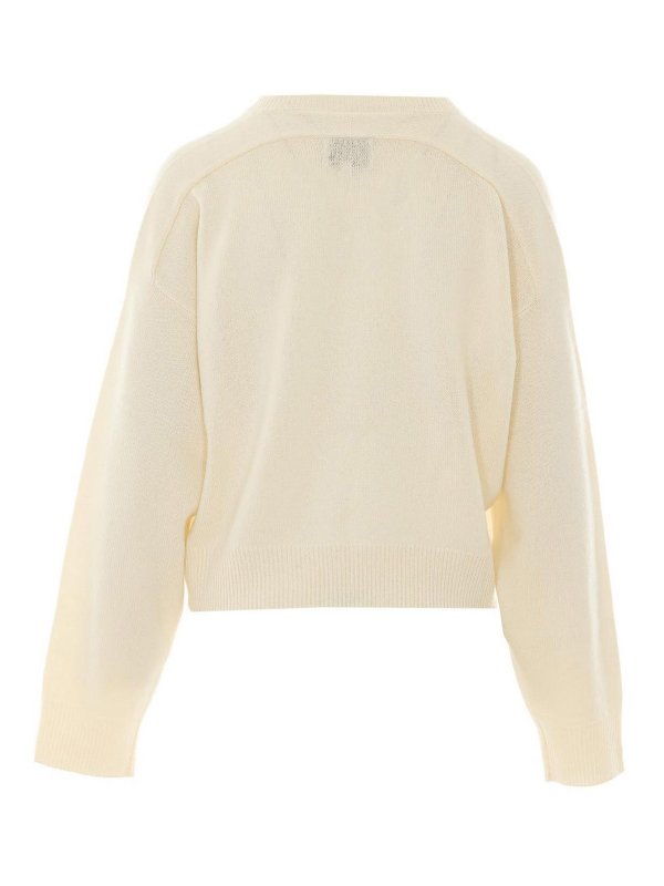 LOULOU STUDIO: Strickpullover mit Rundhalsausschnitt online - Rundhalspullover - Weiß