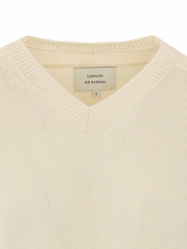 Rundhalspullover - Weiß shop online: LOULOU STUDIO
