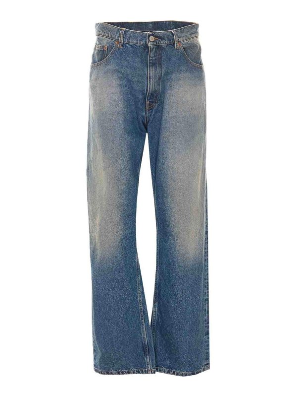 MM6 MAISON MARGIELA: ストレートジーンズ - ストレートジーンズ - ブルー