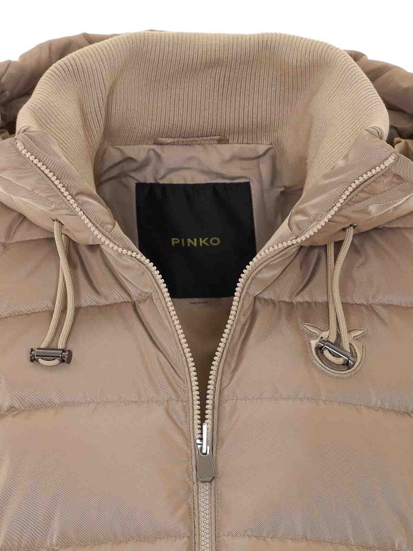 beige crusca down jacket shop online: MULBERRY