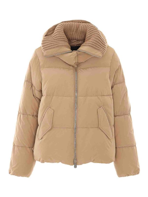 MULBERRY: padded jackets - beige dianthus down jacket
