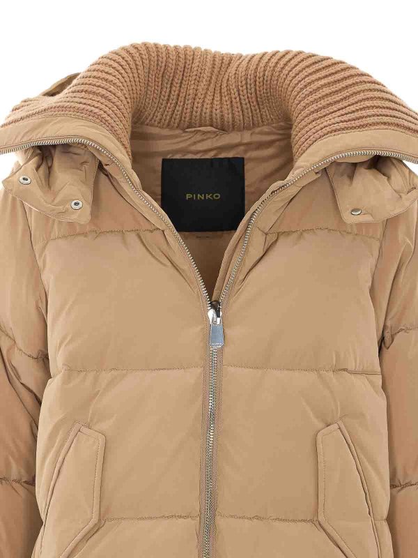beige dianthus down jacket shop online: MULBERRY