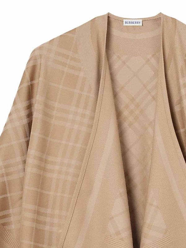 BURBERRY: knee length coats online - beige cape