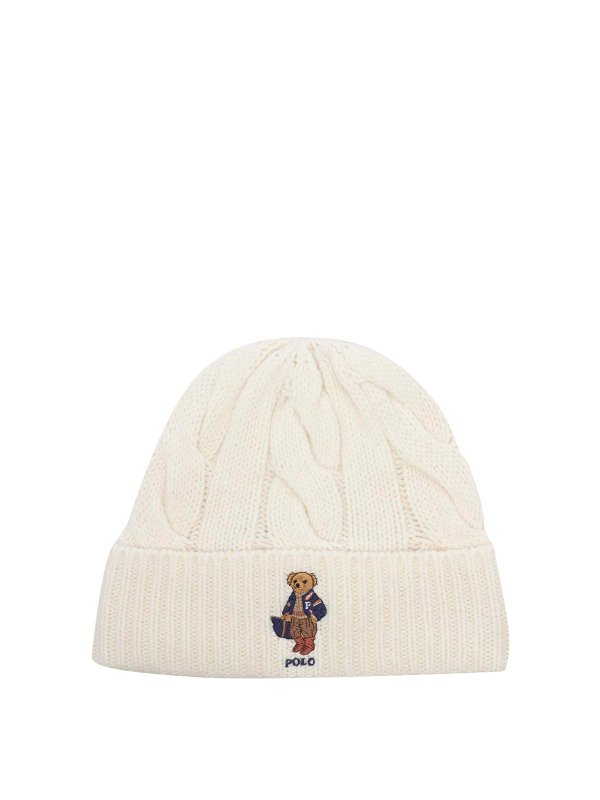 POLO RALPH LAUREN: ニットキャップ - ビーニー帽 - 白