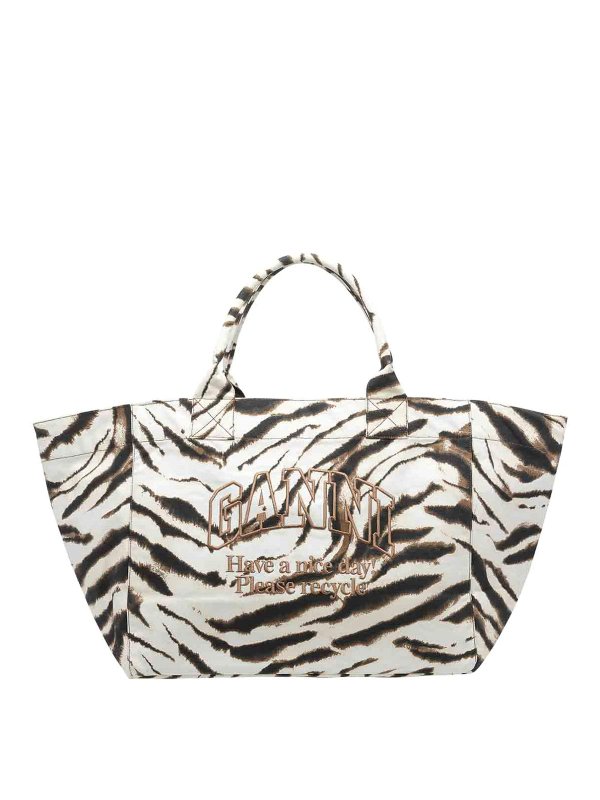 GANNI: Handtaschen - Shopper - Beige