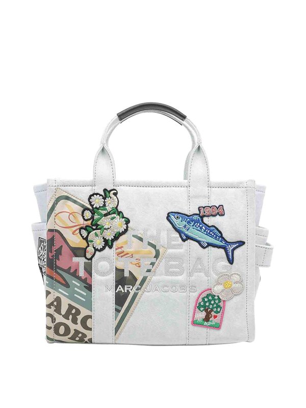 MARC JACOBS: totes bags - The camp patchwork denim tote bag