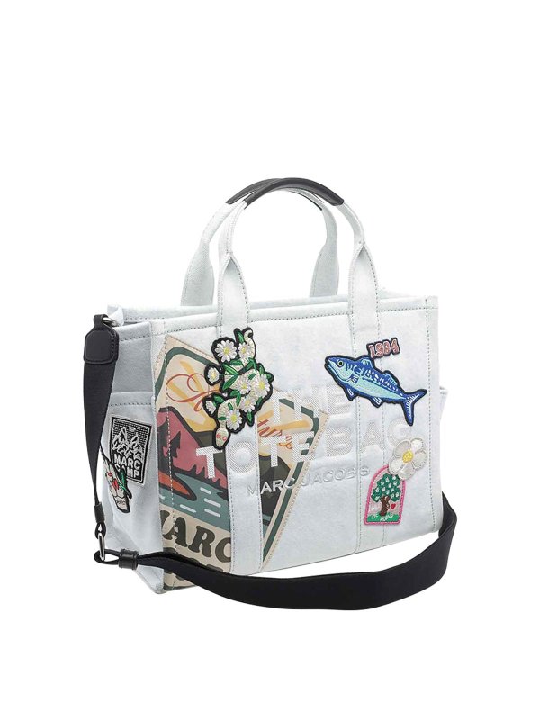 MARC JACOBS: totes bags online - The camp patchwork denim tote bag