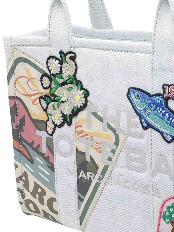 The camp patchwork denim tote bag shop online: MARC JACOBS