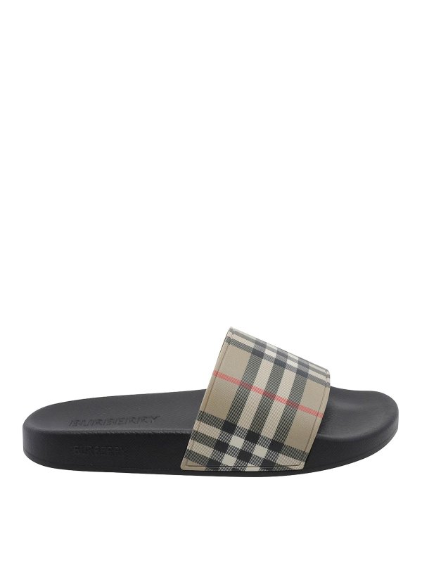 BURBERRY: sandals - Check sliders