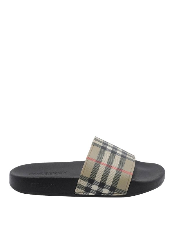 BURBERRY: sandals - Check sliders