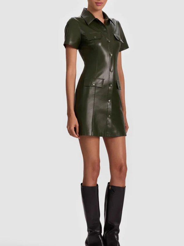 ショートドレス - ダークグリーン shop online: ALICE+OLIVIA
