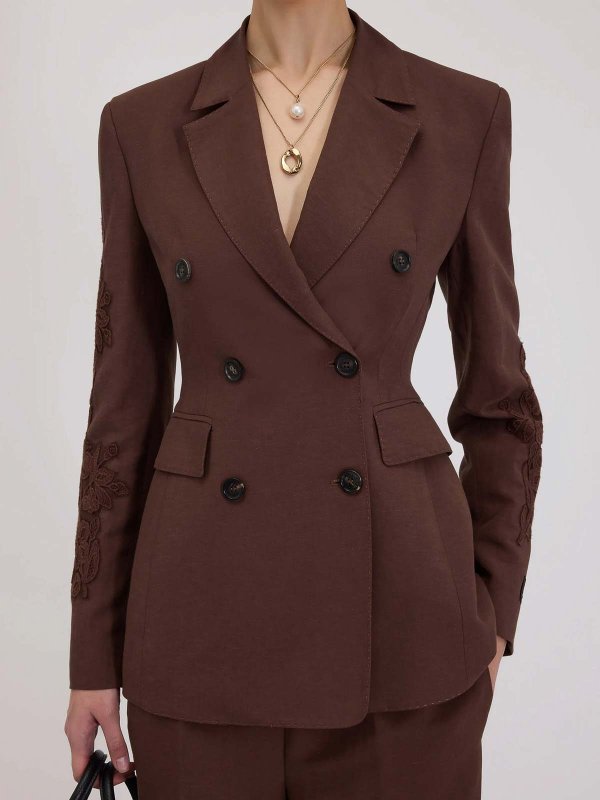 The Best Shops ERMANNO FIRENZE: ブレザー - ブレザー - ダークブラウン