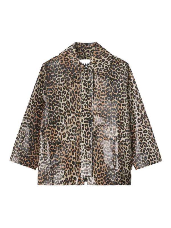 GANNI: giacche casual - Giacca leopardata