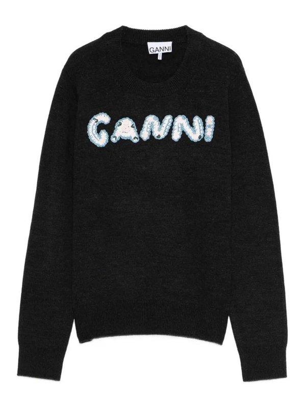 GANNI: Hemden - Hemd - Grau