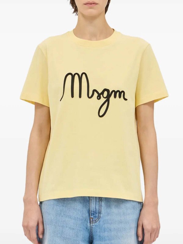 m.s.g.m.: t-shirts online - Black msgm graphic print t-shirt