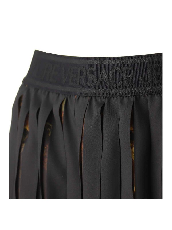 膝丈/ミディスカート - 黒 shop online: VERSACE JEANS