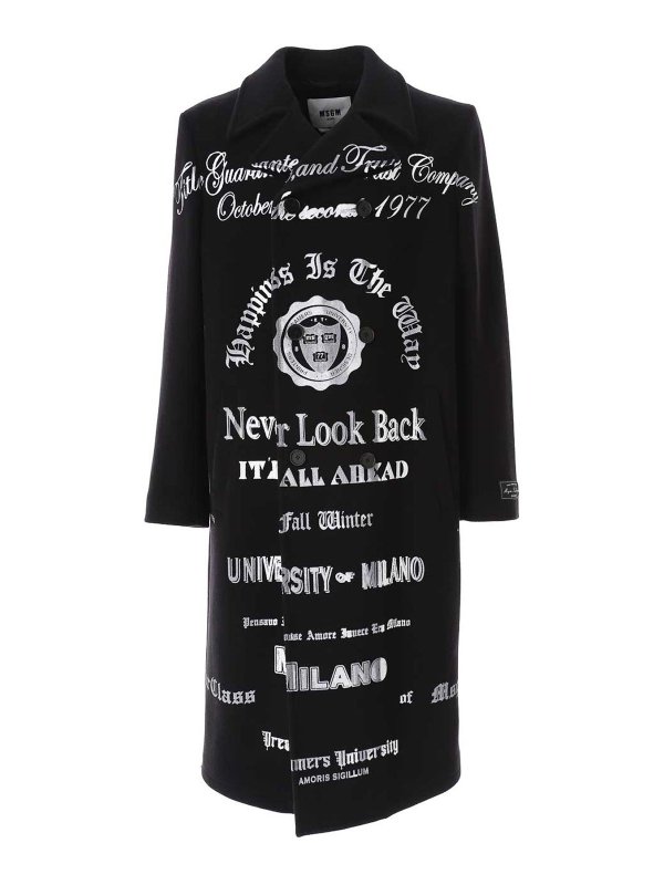 m.s.g.m.: knee length coats - Warranty Label Coat