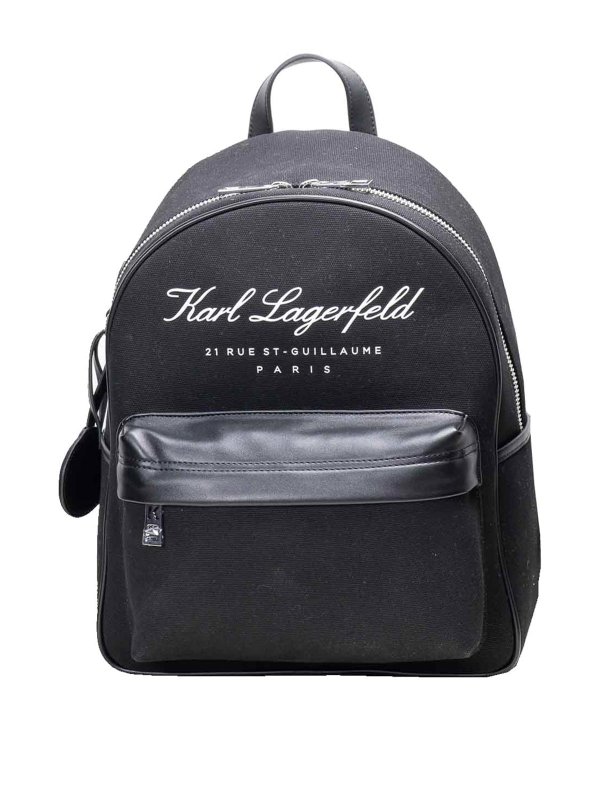 KARL LAGERFELD: バックパック - バックパック - 黒