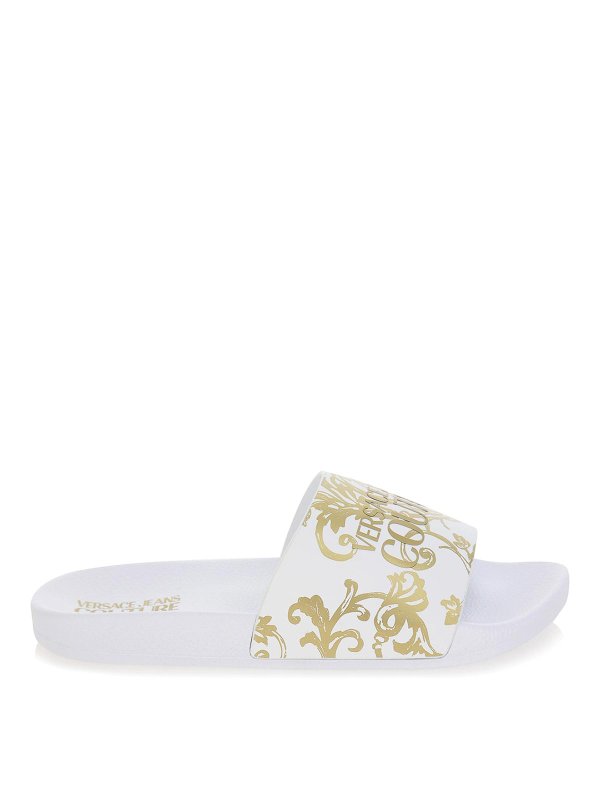 VERSACE JEANS: sandals - Baroque Slide logo