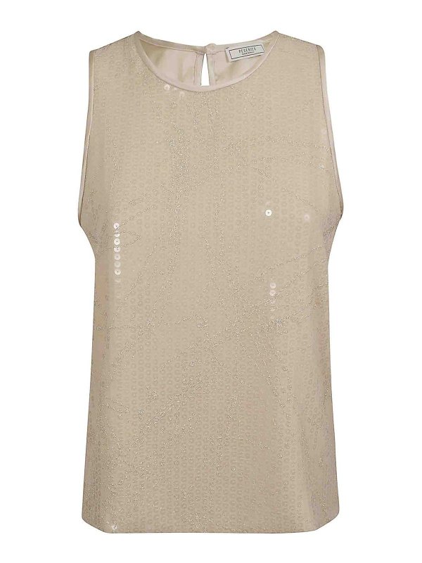 PESERICO: Tops und Tank Tops - Top - Beige