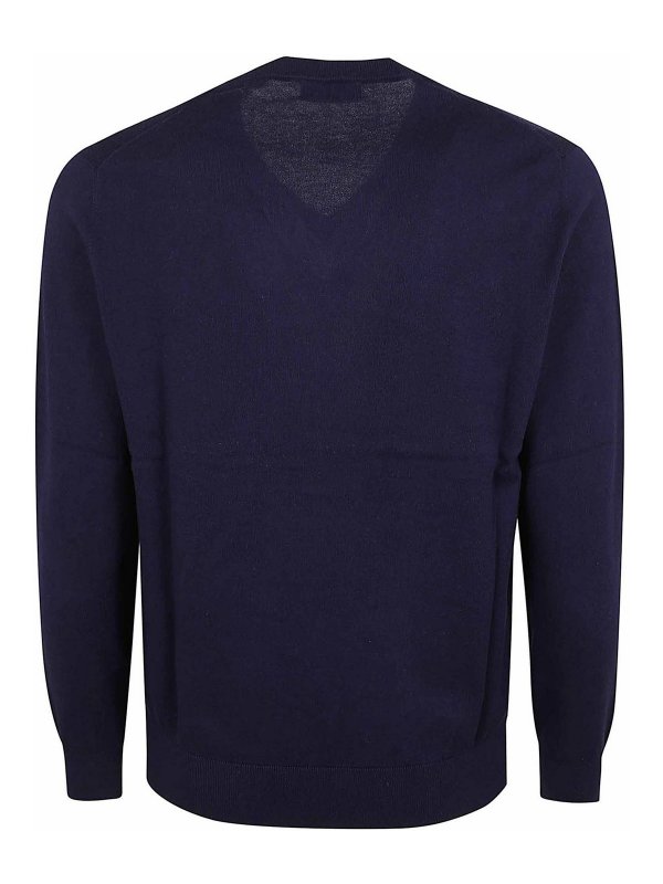 The Best Shops BALLANTYNE: Strickpullover mit V-Ausschnitt - V-Pullover - Blau