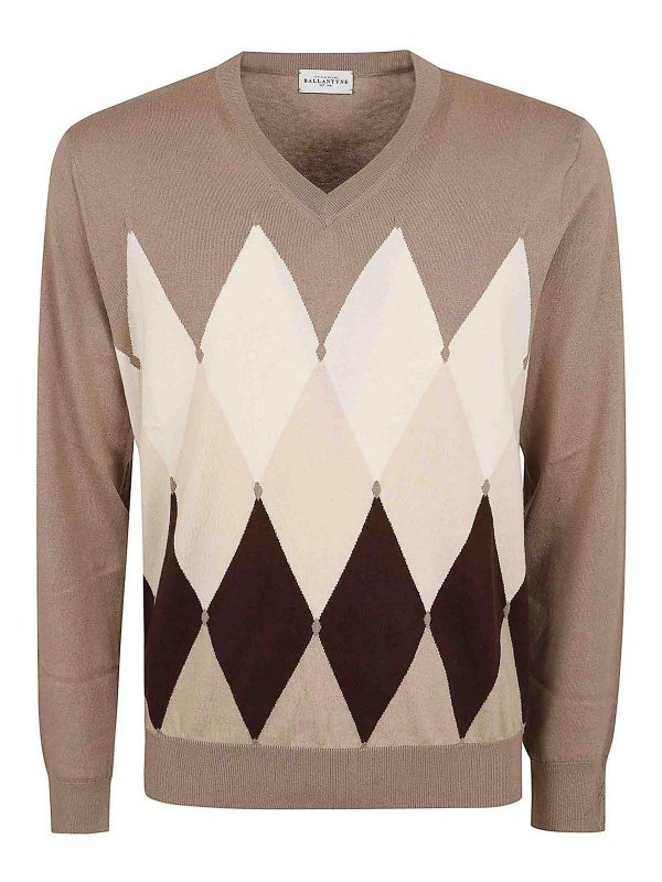 BALLANTYNE: maglia collo a v - V neck pullover