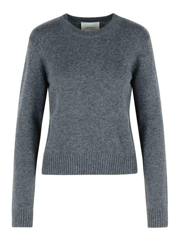 LISA YANG: Strickpullover mit Rundhalsausschnitt - Rundhalspullover - Grau
