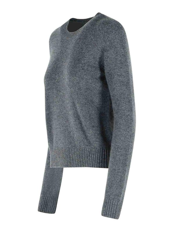 The Best Shops LISA YANG: Strickpullover mit Rundhalsausschnitt - Rundhalspullover - Grau