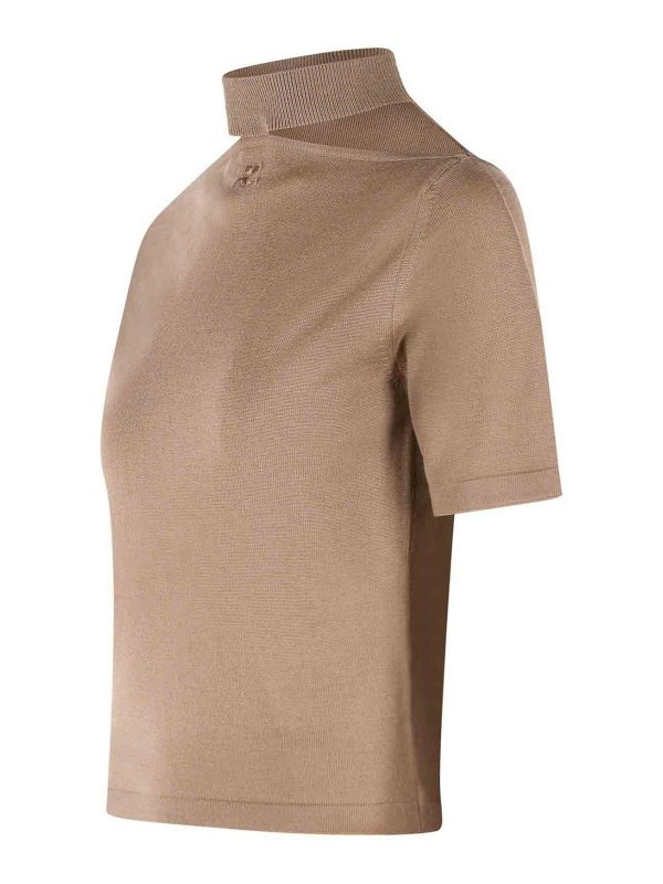 The Best Shops Courreges: Pull col rond - Pull Col Rond - Marron