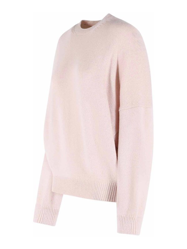 The Best Shops KHAITE: Strickpullover mit Rundhalsausschnitt - Rundhalspullover - Rosa