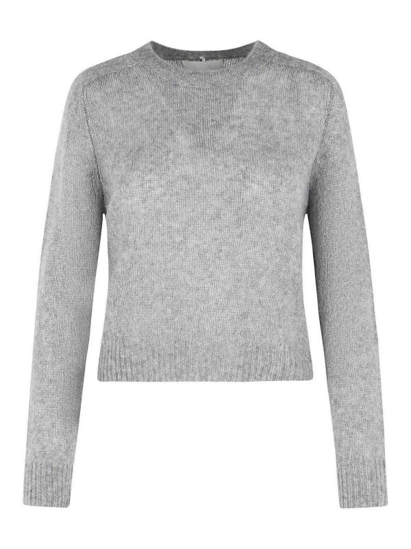 LISA YANG: Strickpullover mit Rundhalsausschnitt - Rundhalspullover - Grau