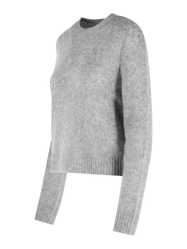 The Best Shops LISA YANG: Strickpullover mit Rundhalsausschnitt - Rundhalspullover - Grau