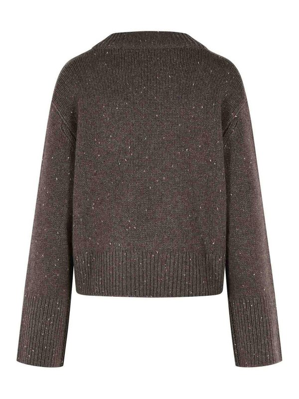 LISA YANG: Strickpullover mit Rundhalsausschnitt online - Rundhalspullover - Braun
