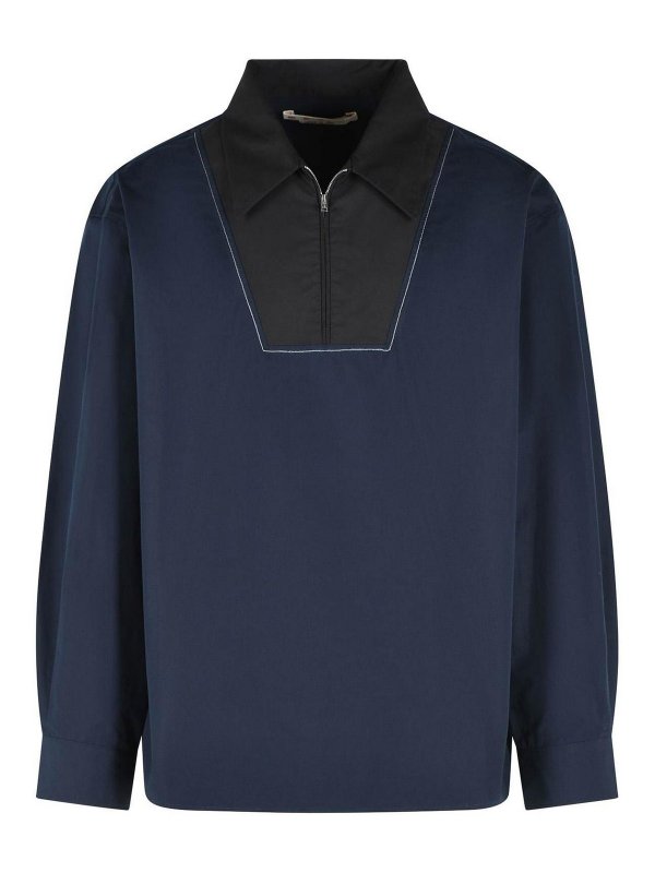 Marni: camicie - Camicia in cotone blu
