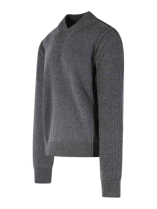 The Best Shops Marni: Strickpullover mit Rundhalsausschnitt - Rundhalspullover - Grau