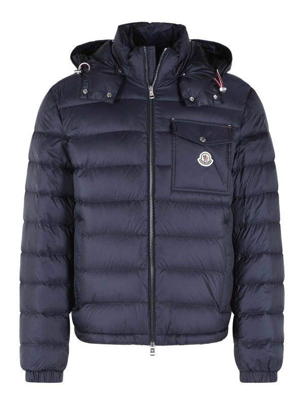 MONCLER: ダウン・ハイテクジャケット - ダウンジャケット - ブルー