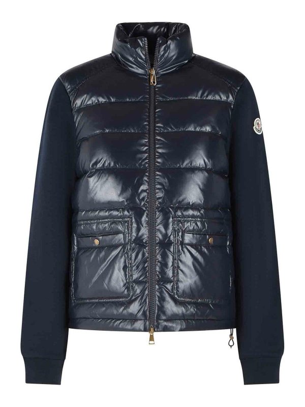 MONCLER: ダウン・ハイテクジャケット - ダウンジャケット - ブルー