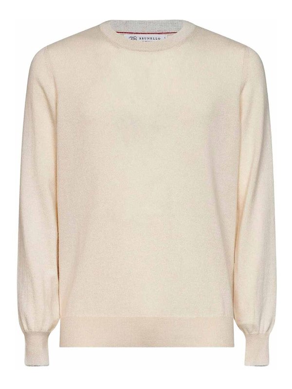 BRUNELLO CUCINELLI: Strickpullover mit Rundhalsausschnitt - Rundhalspullover - Nude