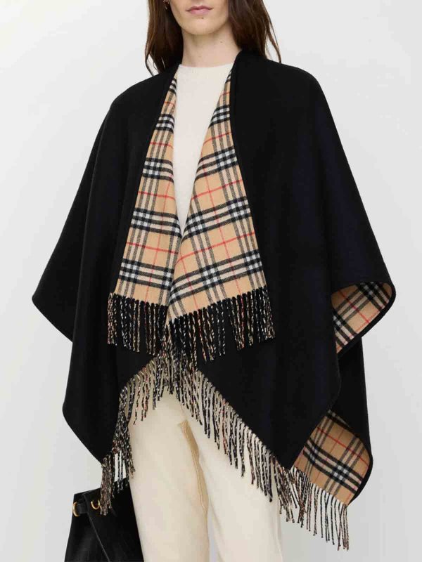 BURBERRY: Capes &  Ponchos online - Reversible Check Wool Cape