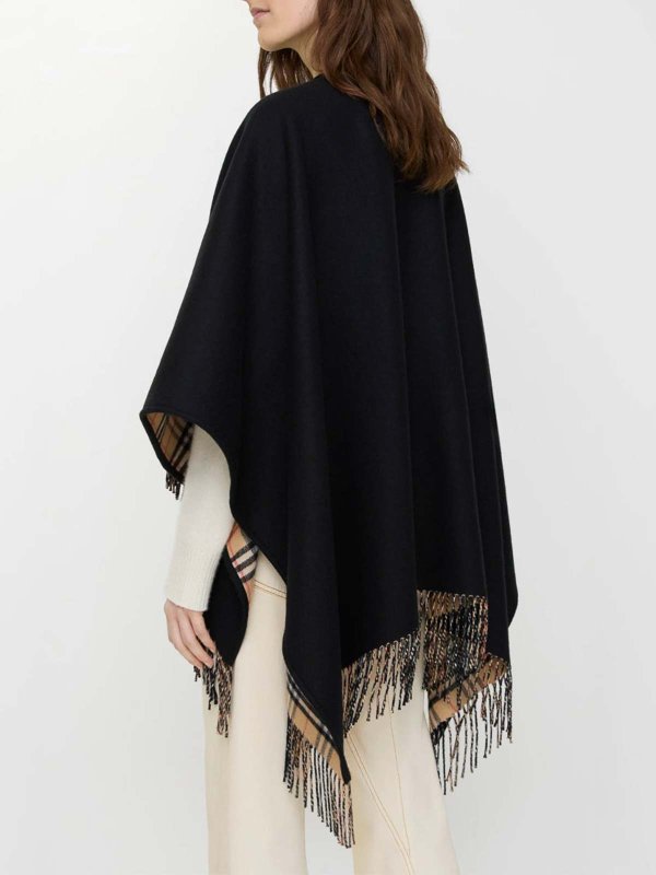 Reversible Check Wool Cape shop online: BURBERRY